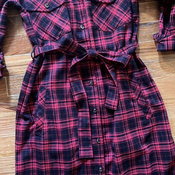 Billy T Plaid Button Down Shirt Dress - Picture 4 of 15